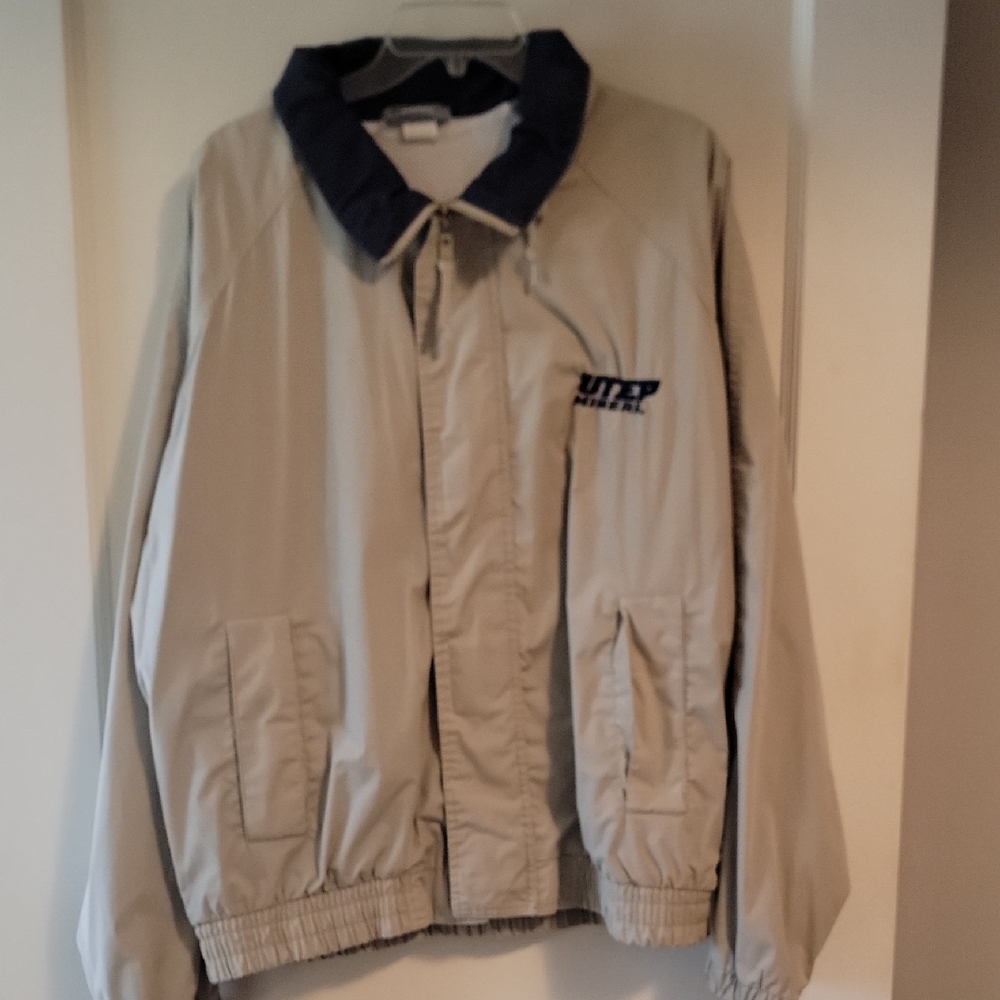 J. America Beige and Navy Windbreaker